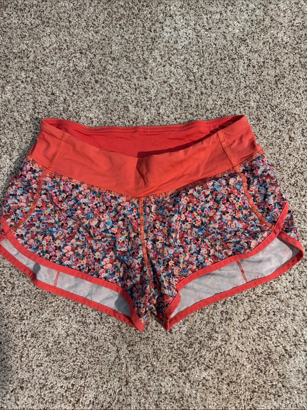 lululemon athletica Coral Floral Running Shorts
